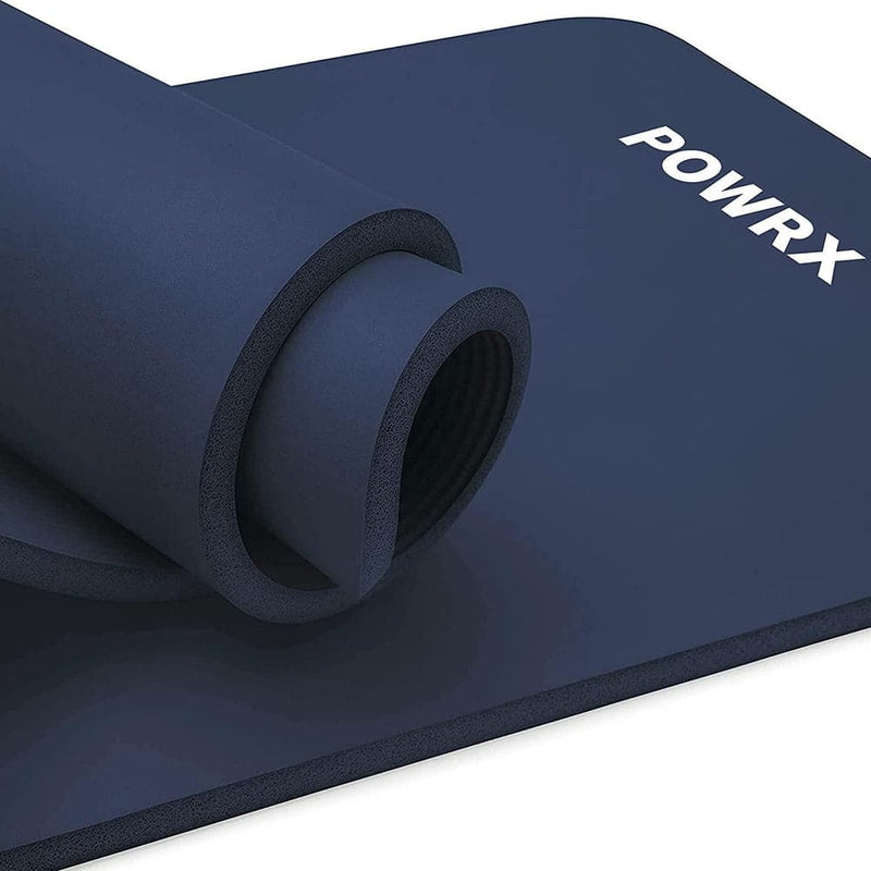 POWRX 67 x 24 Yoga Mat 3-layer Technology with carrying Strap & Bag,  Light Blue