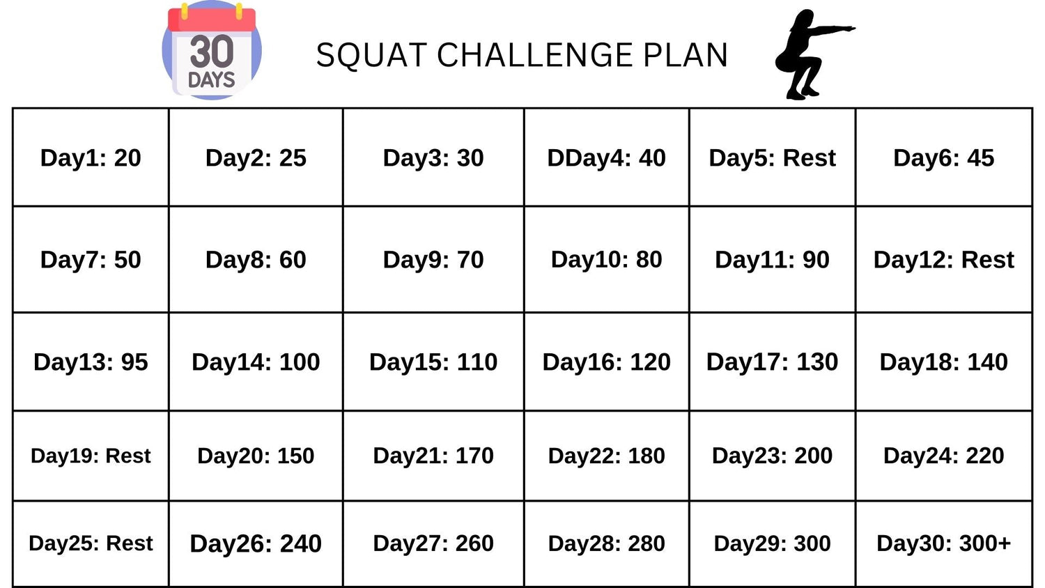 30 DAYS SQUAT CHALLENGE