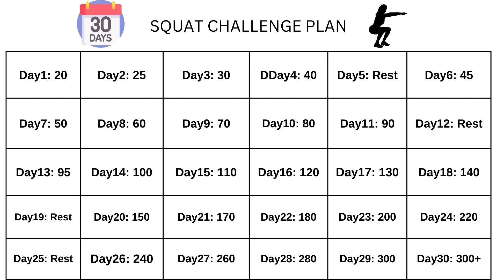 30 DAYS SQUAT CHALLENGE