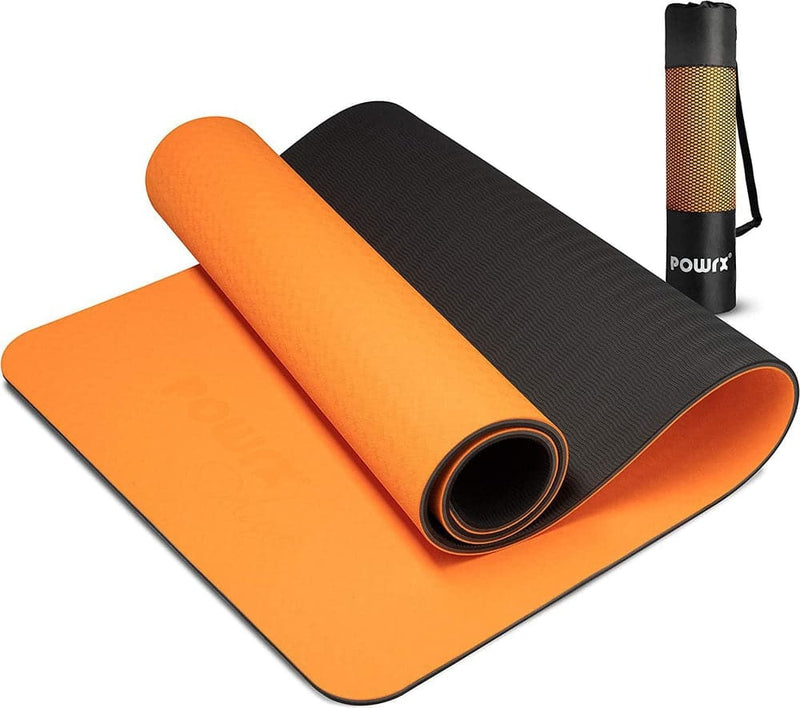 POWRX Yoga Mat TPE with Bag, Excersize mat for workout, Non-slip large  yoga ma