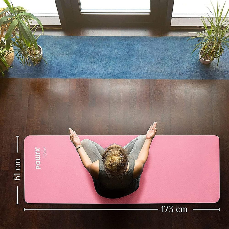 POWRX Yoga Mat with Bag, Exercise mat for workout